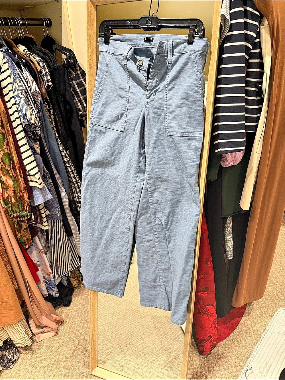 J.Crew Wide-Leg Utility Blue Pants